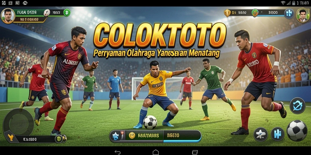Gameplay COLOKTOTO yang menampilkan aksi olahraga yang seru.