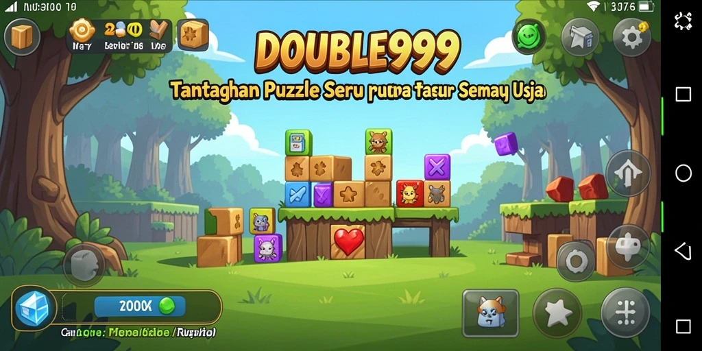 Tampilan gameplay DOUBLE999 yang seru dan menantang puzzle.