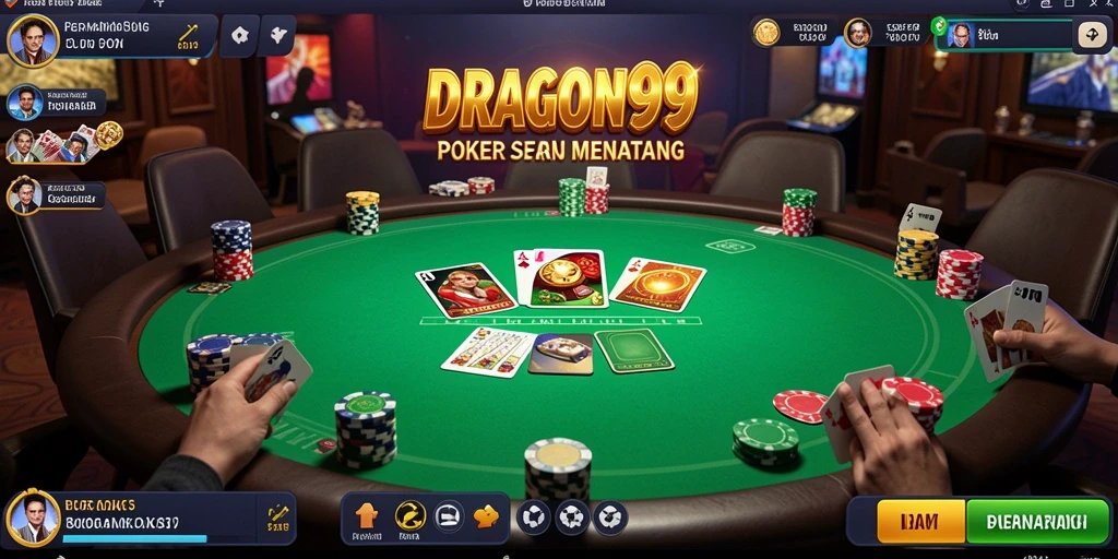 Tampilan gameplay seru di DRAGON99 dengan pemain yang berinteraksi dalam permainan Poker.