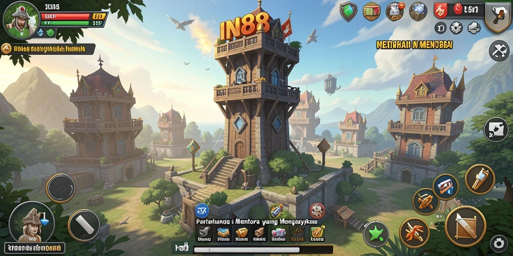 Tampilan screenshot IN88 menampilkan pertarungan seru dalam Tower Defense.