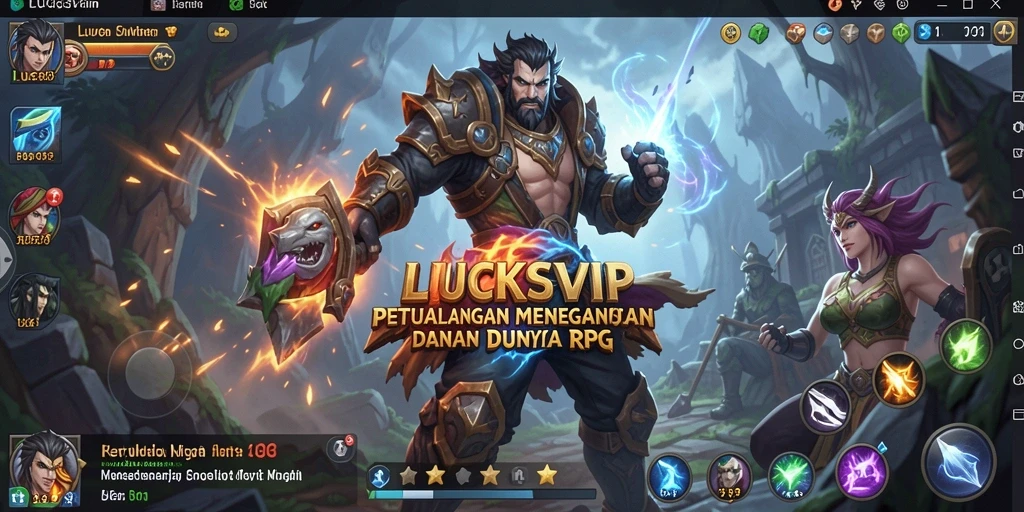 Tampilan gameplay RPG yang mendebarkan dalam LUCKSVIP.