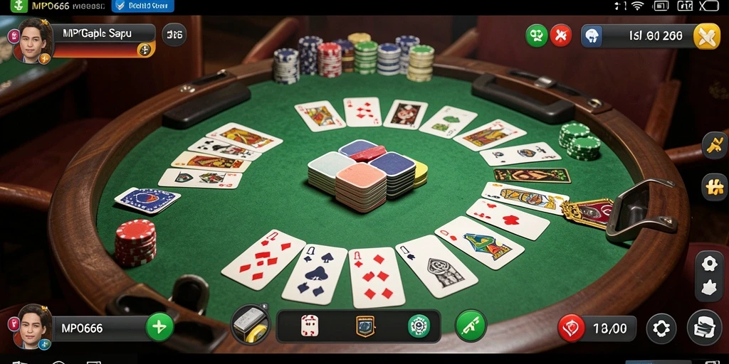 Tampilan screenshot MPO666 menunjukkan gameplay Gaple yang seru.