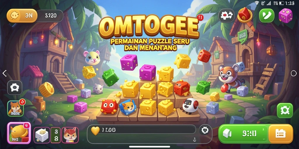 Screenshot gameplay OMTOGEL menampilkan berbagai teka-teki menarik.