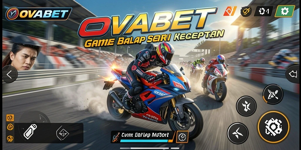Tangkapan layar <strong>OVABET</strong> menunjukkan aksi balapan motor yang mendebarkan.