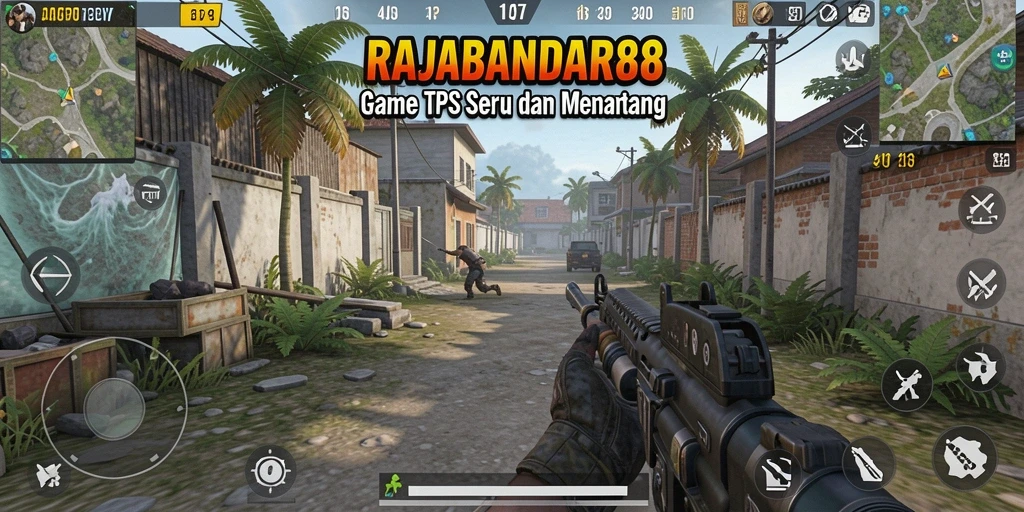 Tangkapan layar RAJABANDAR88 menampilkan aksi seru gameplay TPS.